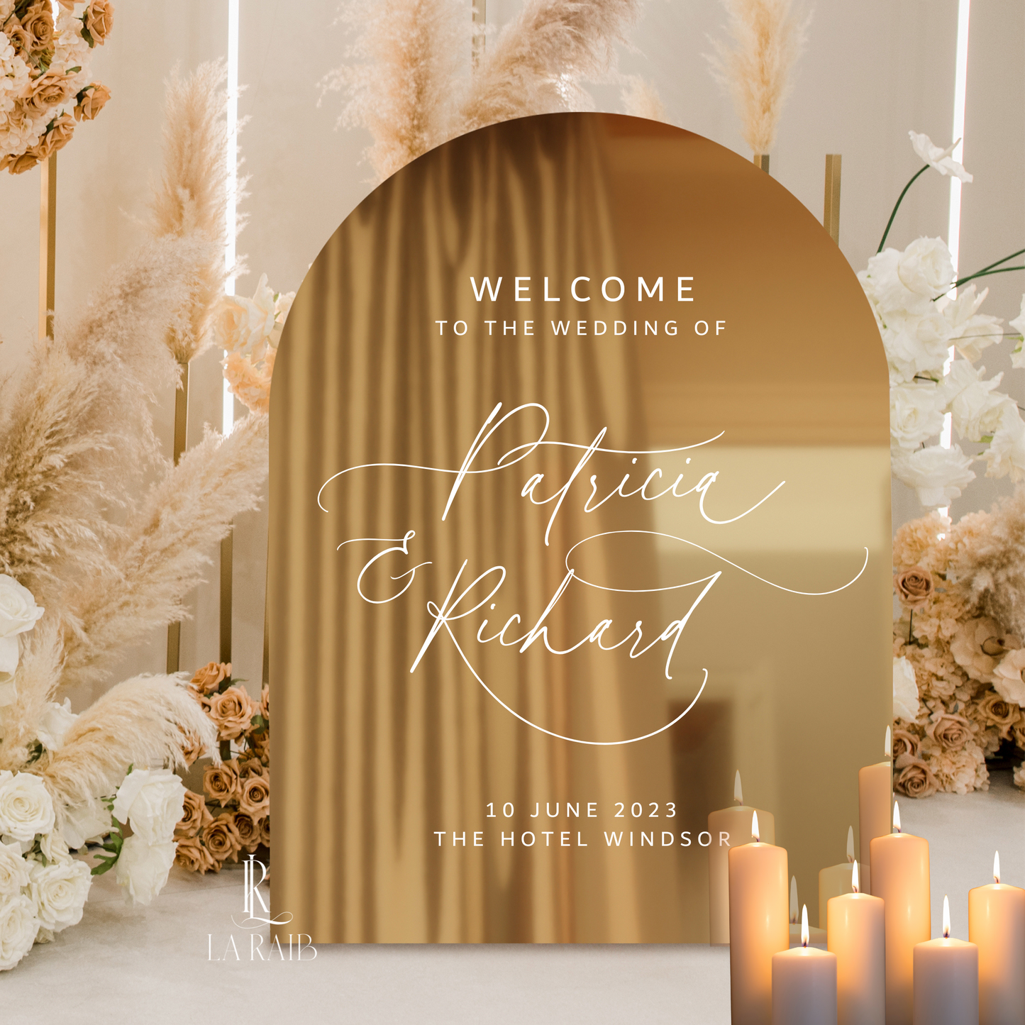 Golden Glow Greeting Welcome Sign