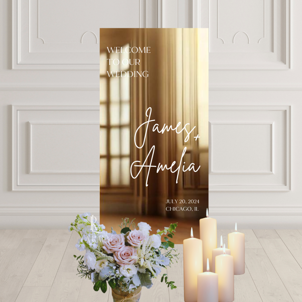 Wedding Signs Bundle - Wedding Signs Set - Welcome Sign - Seating Chart Sign - Reception Sign - Gold Mirror Signs