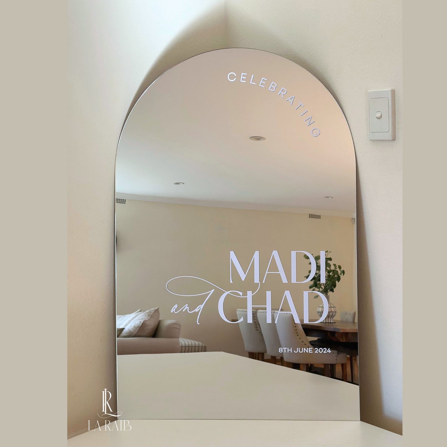 Timeless Charm Acrylic Mirror Welcome Sign