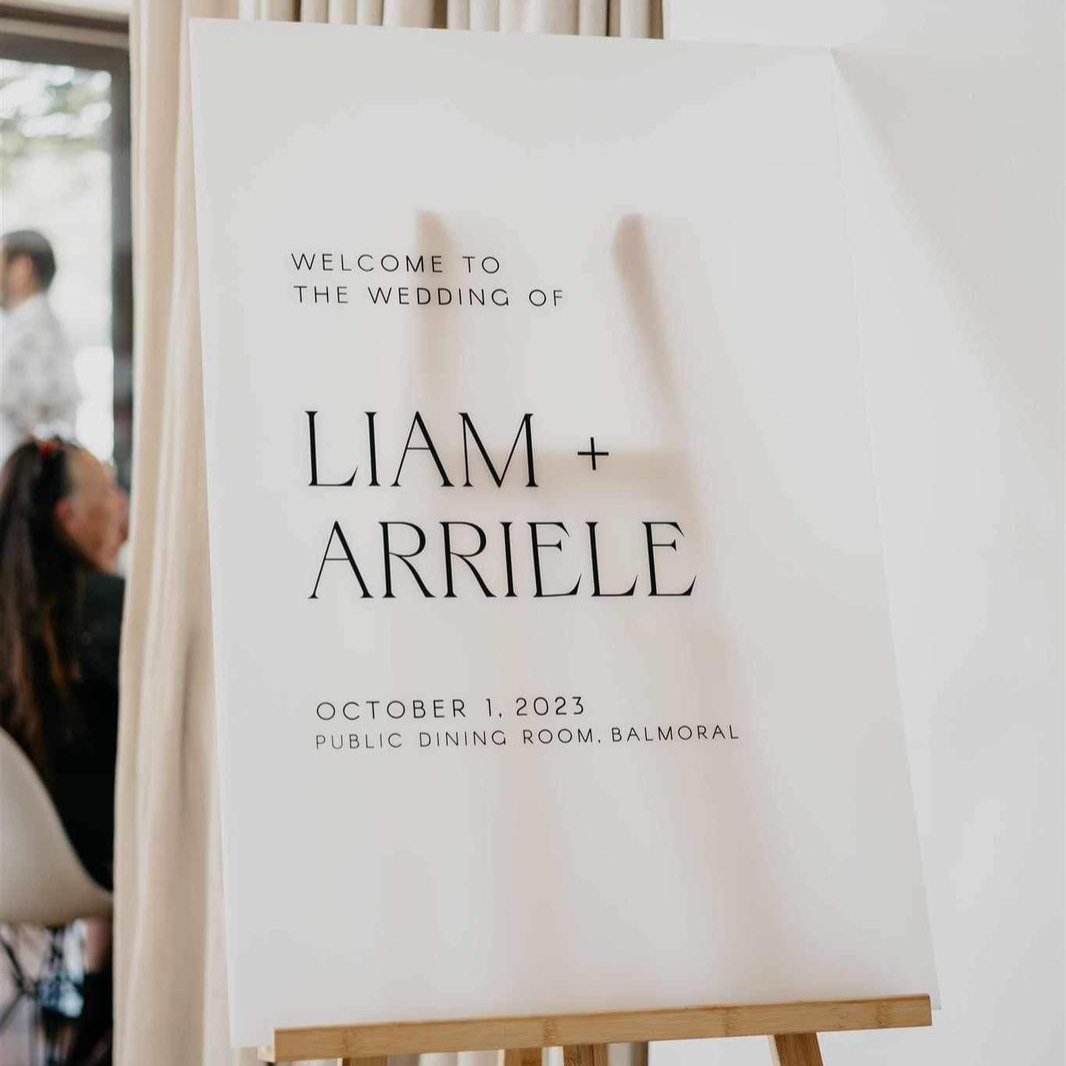 White Frost Wedding Welcome Sign - Acrylic Signage